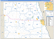 Grand Forks Wall Map Basic Style